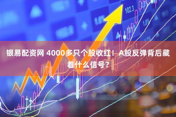 银易配资网 4000多只个股收红！A股反弹背后藏着什么信号？